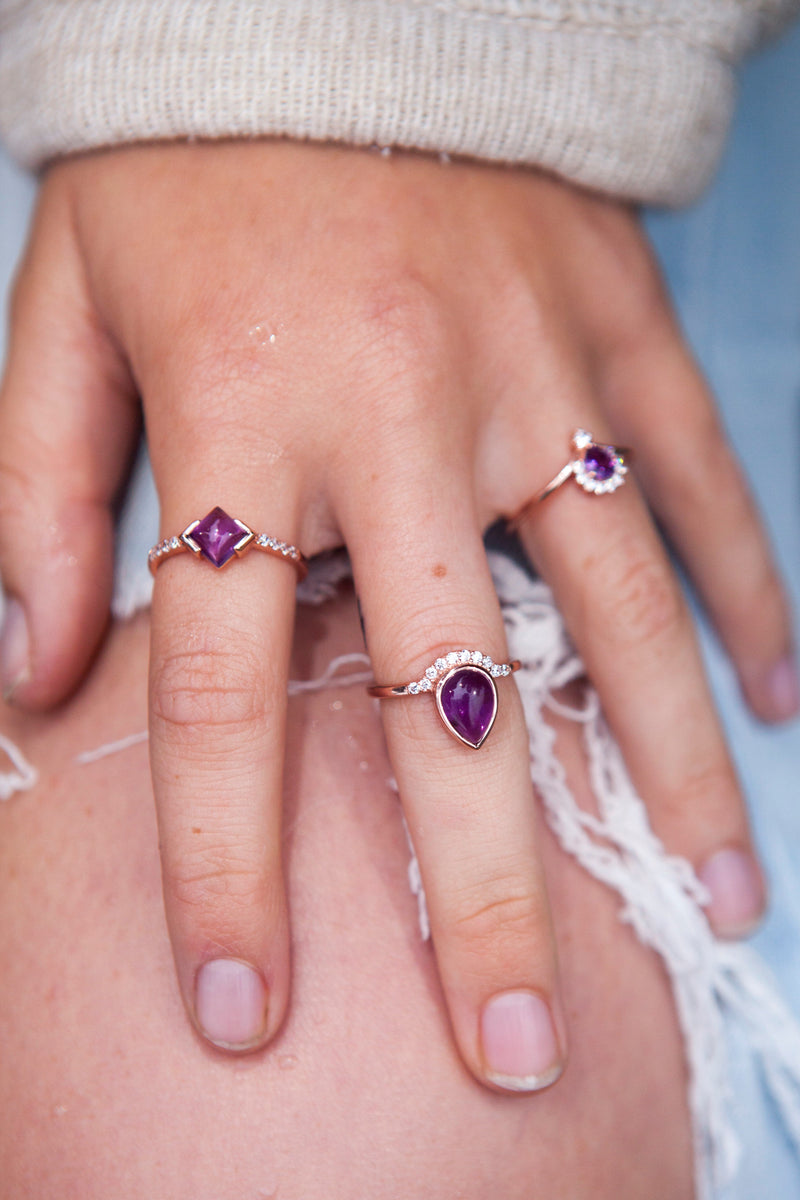 Amethyst Rose Gold Harriet Ring