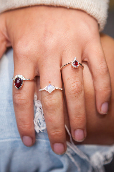 Garnet Silver Harriet Ring