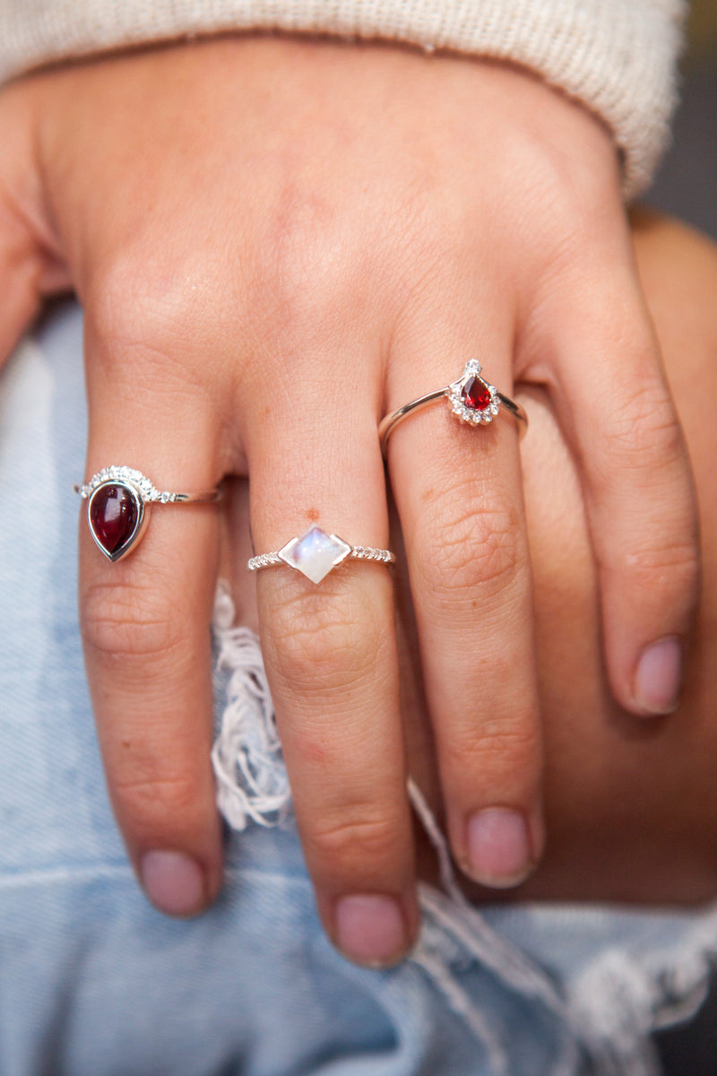 Garnet Silver Harriet Ring