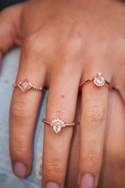 Rose Quartz Rose Gold Mabel Ring