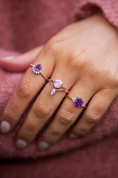 Amethyst Rose Gold Amelia Ring