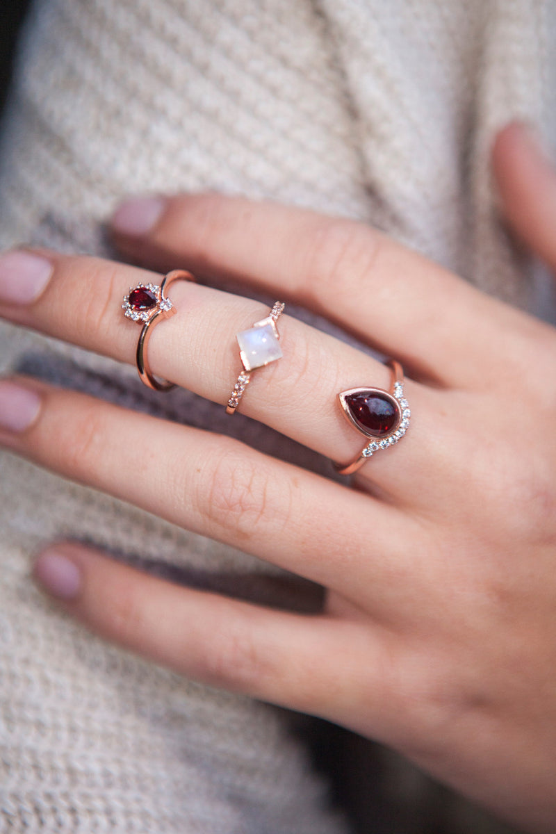 Garnet Rose Gold Harriet Ring