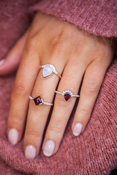 Moonstone Silver Dacrocyte Ring