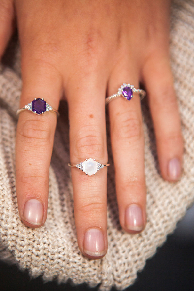 Amethyst Silver Amelia Ring