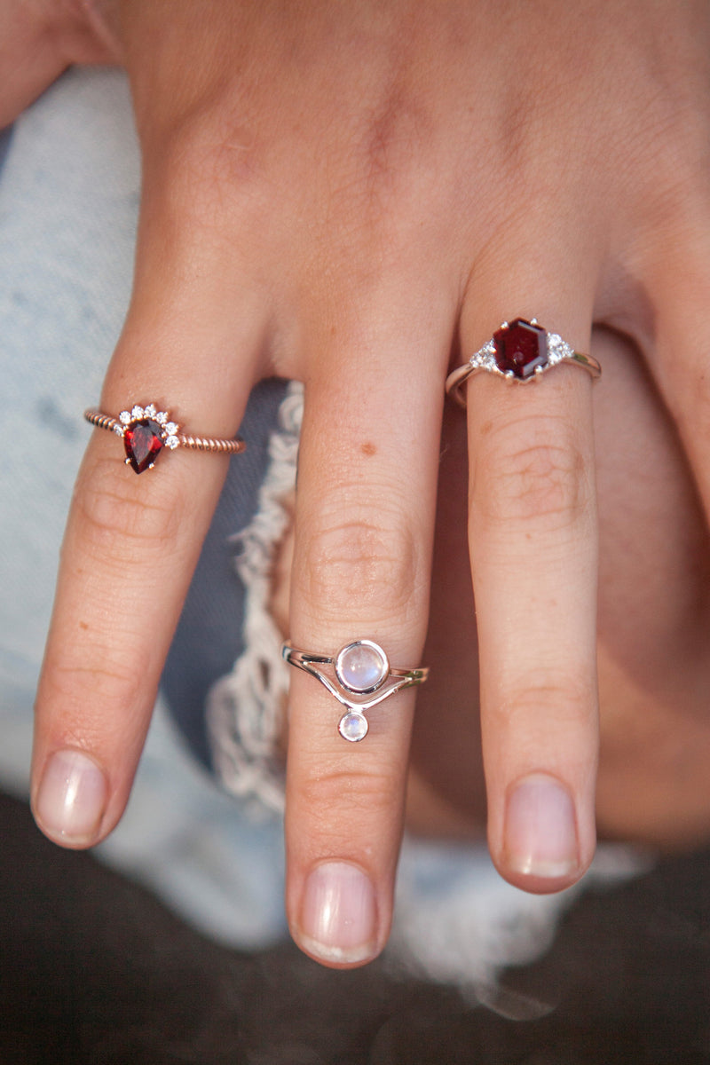 Garnet Silver Amelia Ring