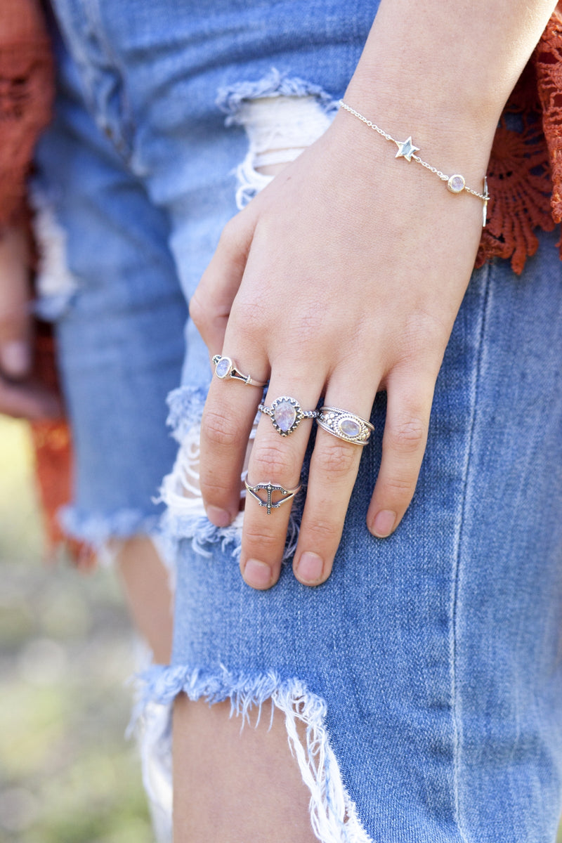 Moonstone Silver Juliet Ring