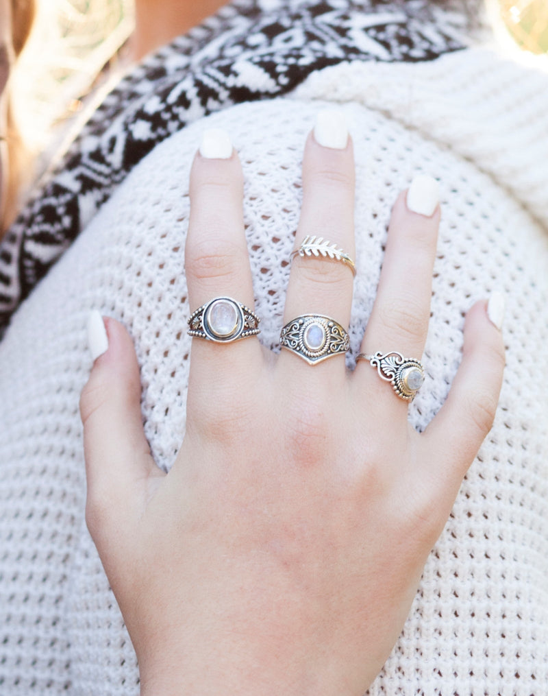 Moonstone Silver Ariel Ring