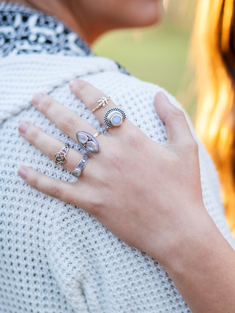 Silver Lobed Leaf Ring