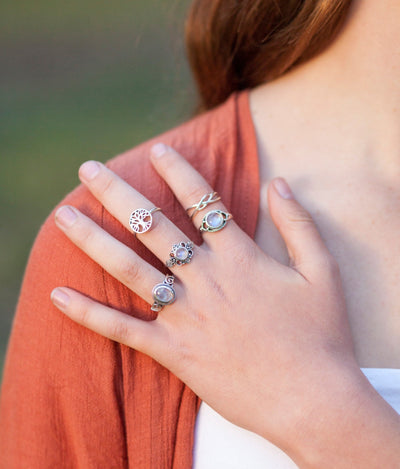 Moonstone Silver Divine Ring
