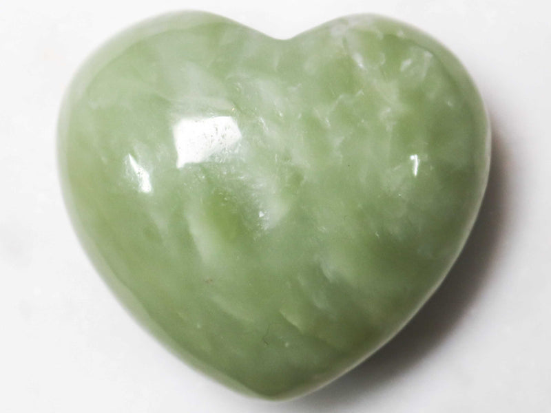 Jade Crystal Heart Cut and Polished Mineral