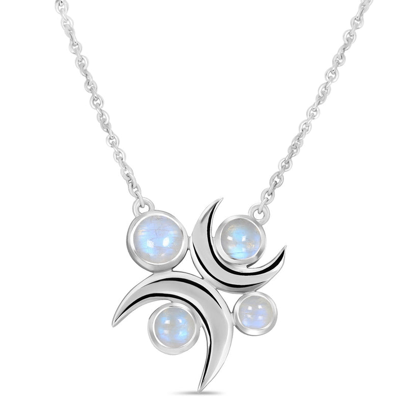 Moonstone Silver Songlike Solar Necklace