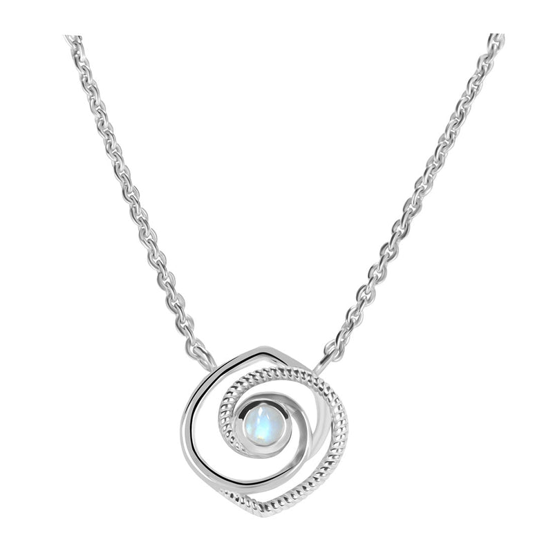 Moonstone Silver Continuous Cosmos Necklace