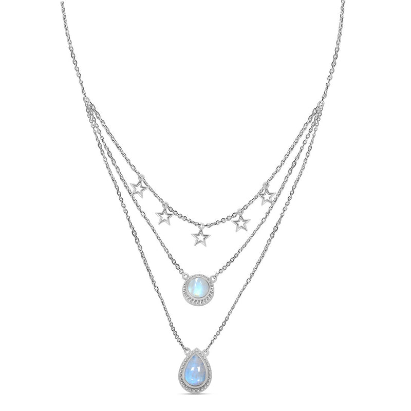 Moonstone Silver Alluring Aurora Necklace