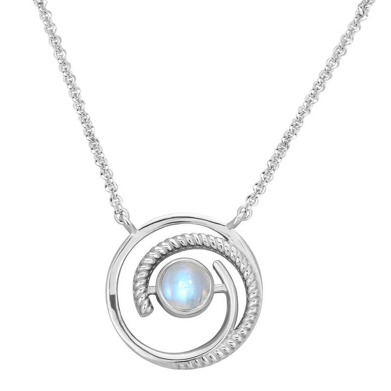 Moonstone Silver Orbit Necklace