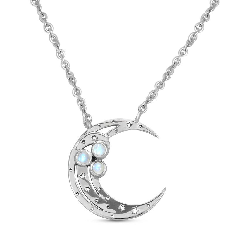 Moonstone Silver Love Luna Necklace