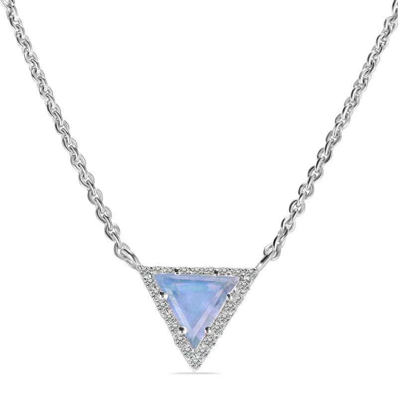 Moonstone Silver Delta Necklace