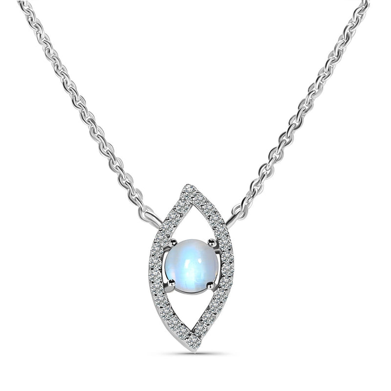 Moonstone Silver Curvy Cleo Necklace