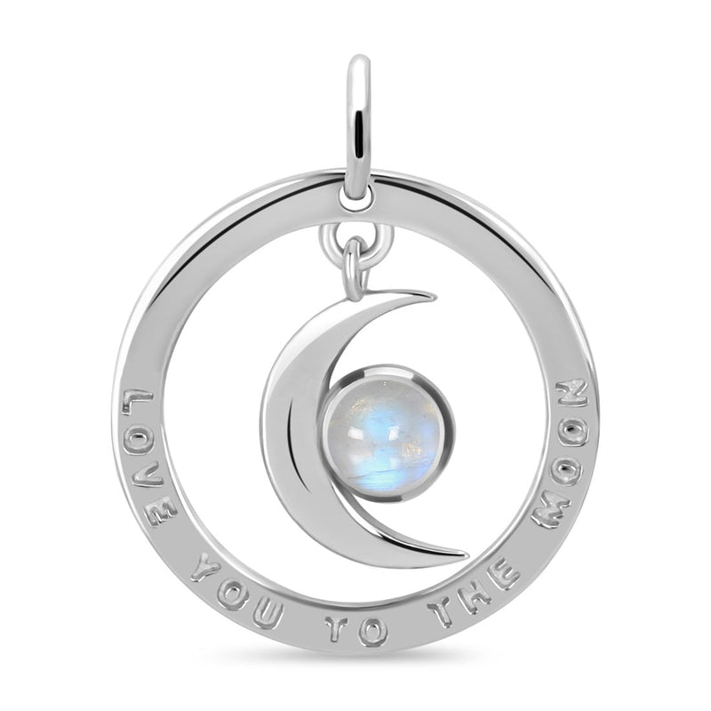Moonstone Silver Love You To The Moon Necklace