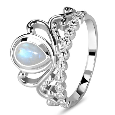 Moonstone Silver Bellatrix Ring