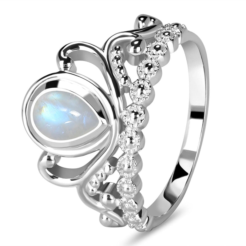 Moonstone Silver Bellatrix Ring