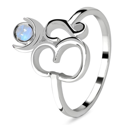 Moonstone Silver Flourish Ring
