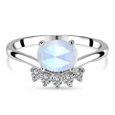 Moonstone Silver Elizabeth Ring