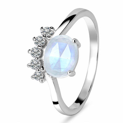 Moonstone Silver Elizabeth Ring