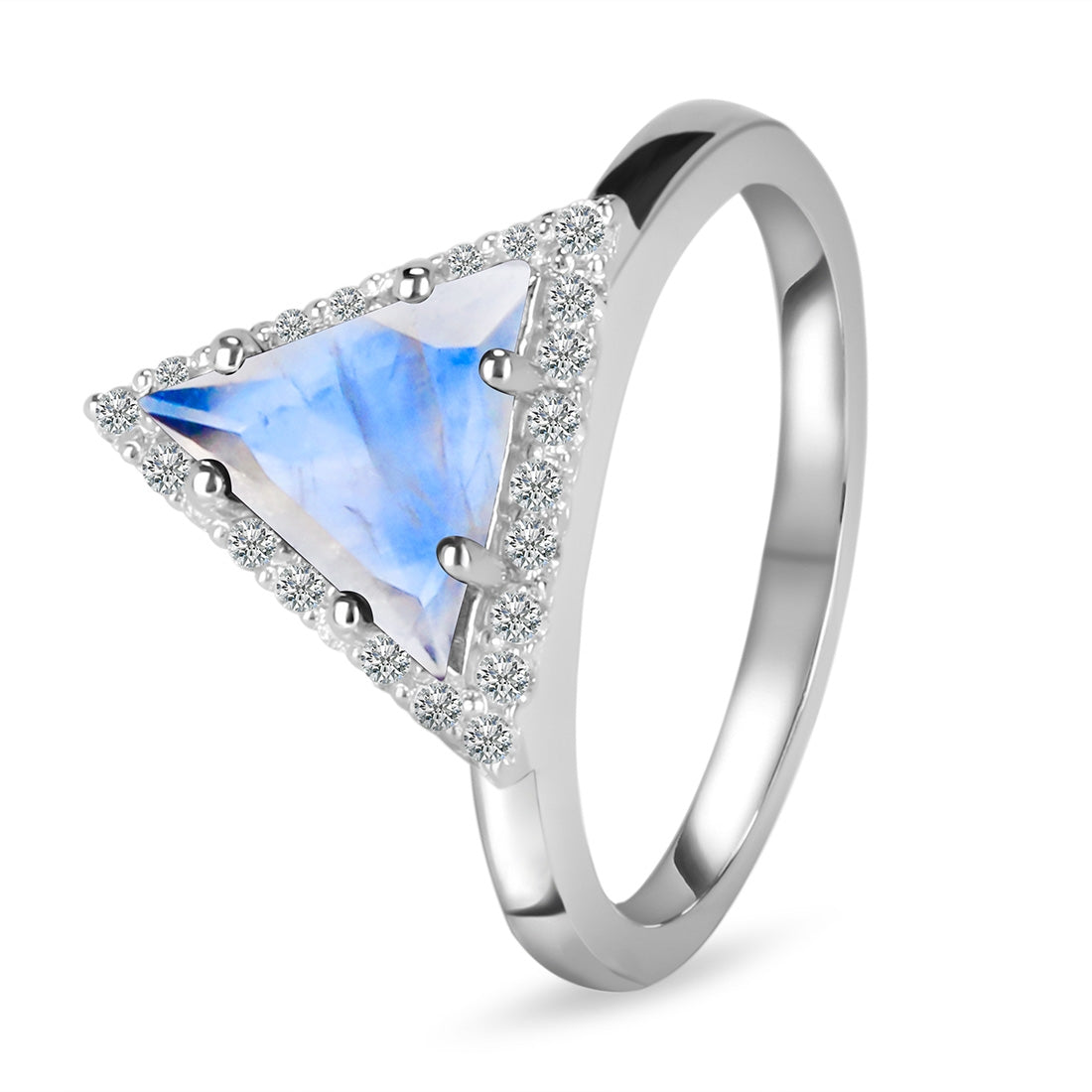 Moonstone Silver Delta Ring – The Elephant Shop