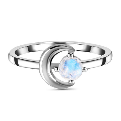 Moonstone Silver Blue Moon Ring