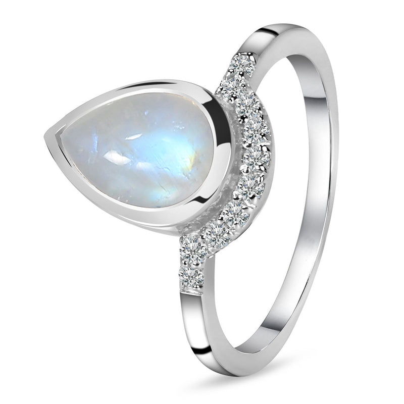 Moonstone Silver Dacrocyte Ring