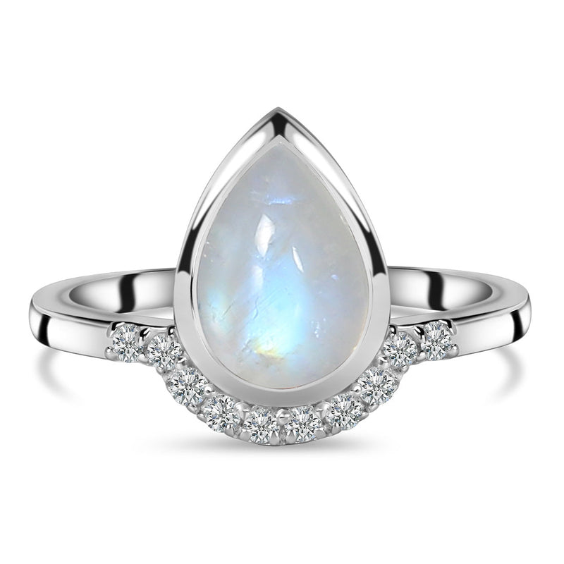 Moonstone Silver Dacrocyte Ring