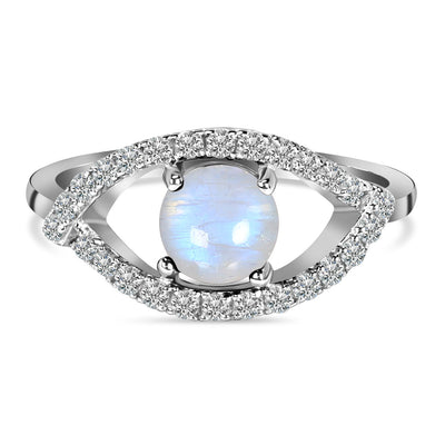 Moonstone Silver Curvy Cleo Ring
