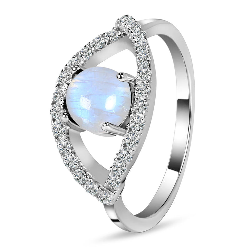 Moonstone Silver Curvy Cleo Ring