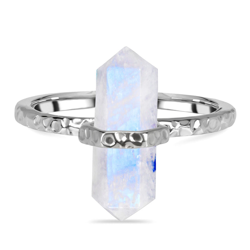 Moonstone Silver Delicately Pointed Ring