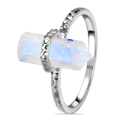 Moonstone Silver Delicately Pointed Ring