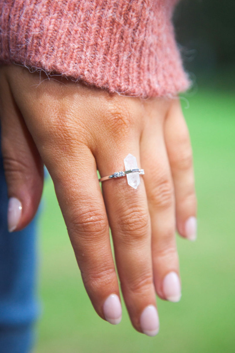 Moonstone Silver Delicately Pointed Ring