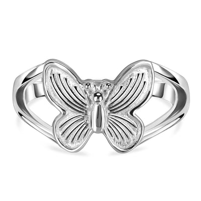 Silver Bashful Butterfly Ring