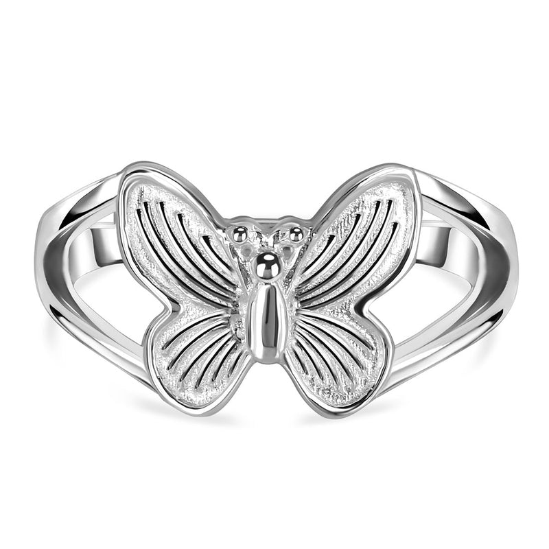 Silver Bashful Butterfly Ring
