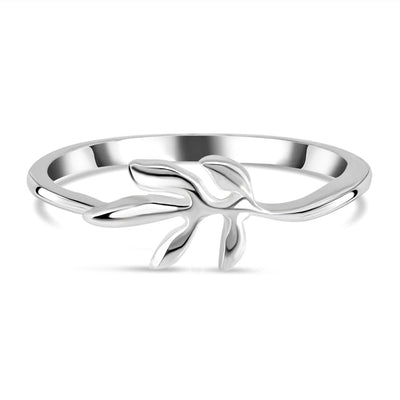Silver Lobed Leaf Ring