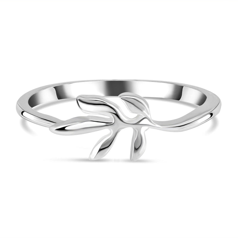 Silver Lobed Leaf Ring