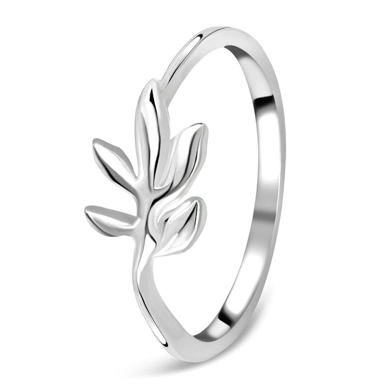Silver Lobed Leaf Ring