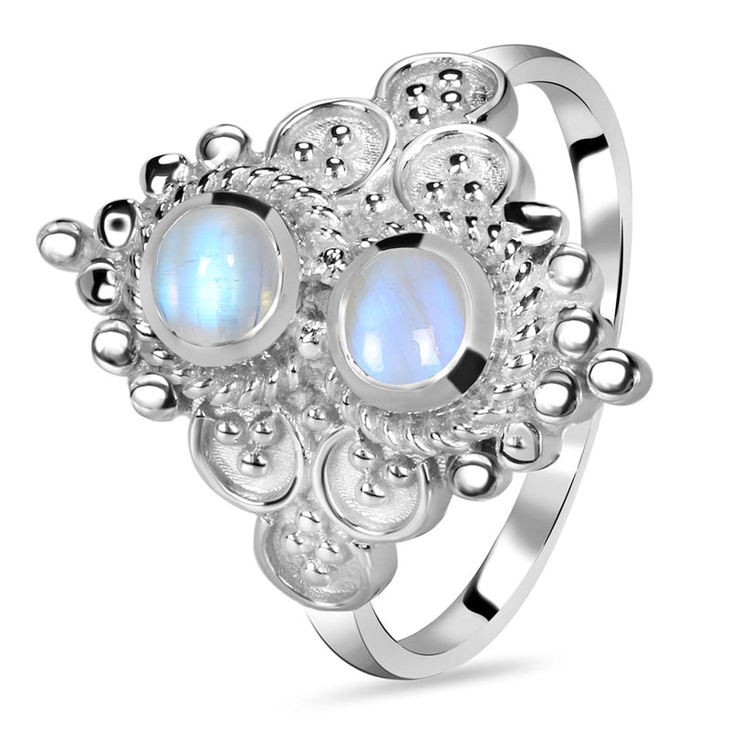 Moonstone Silver Double Delia Ring