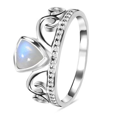 Moonstone Silver Callisto Crown Ring