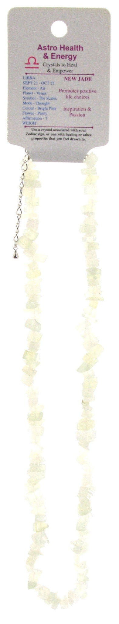 New Jade Crystal Chip Horoscope Necklace - Star Sign Libra