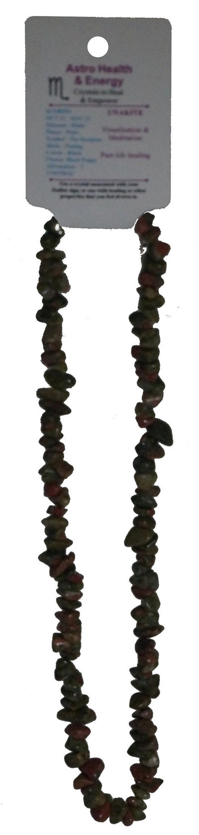 Unakite Crystal Chip Horoscope Necklace - Star Sign Scorpio
