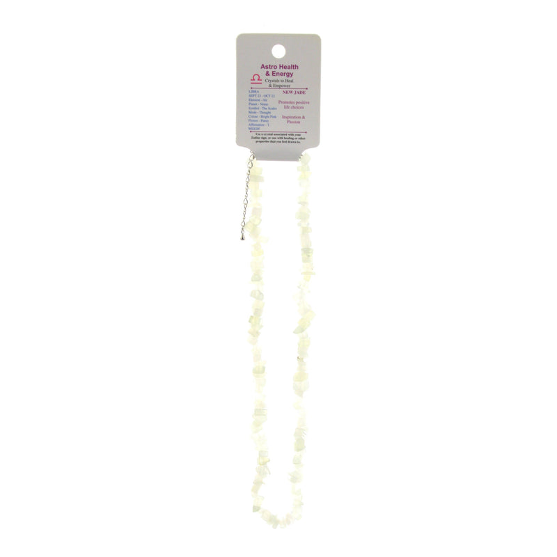 New Jade Crystal Chip Horoscope Necklace - Star Sign Libra