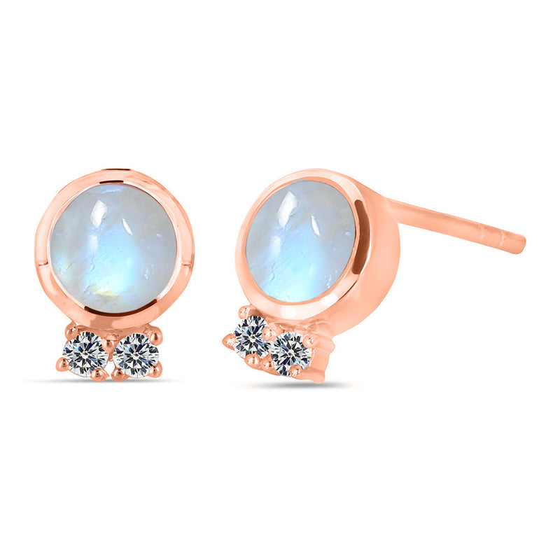 Moonstone Rose Gold Calixta Stud Earrings