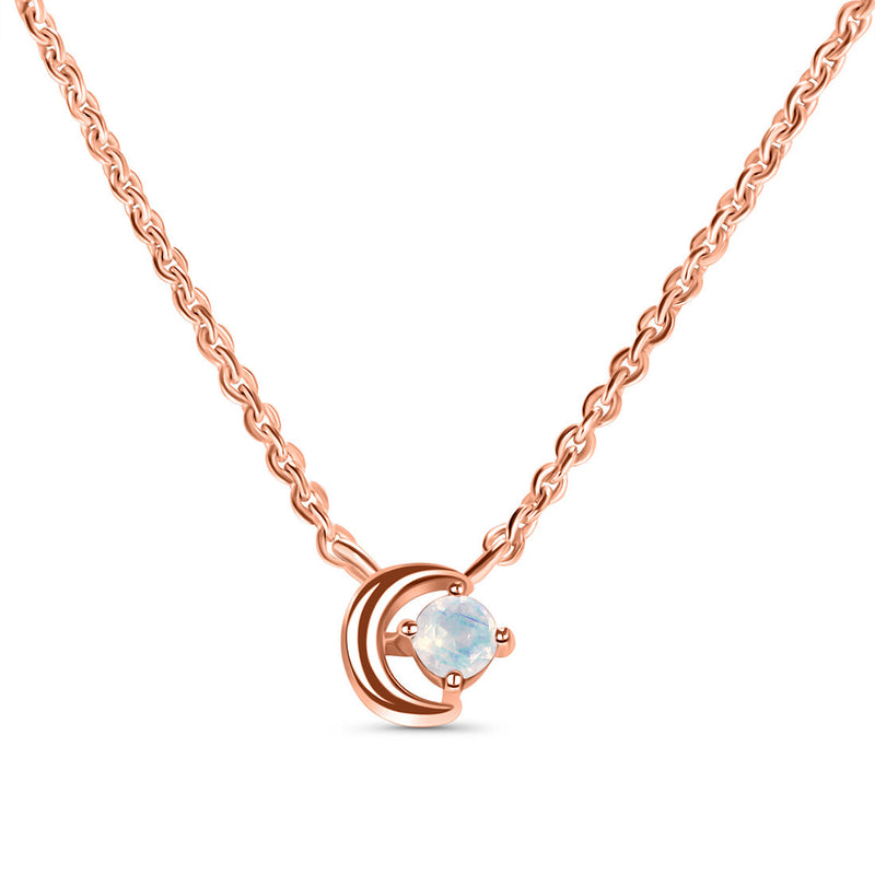 Moonstone Rose Gold Blue Moon Necklace
