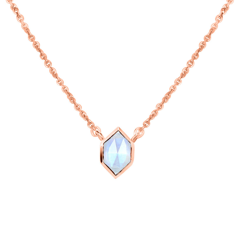 Moonstone Rose Gold Estoile Necklace
