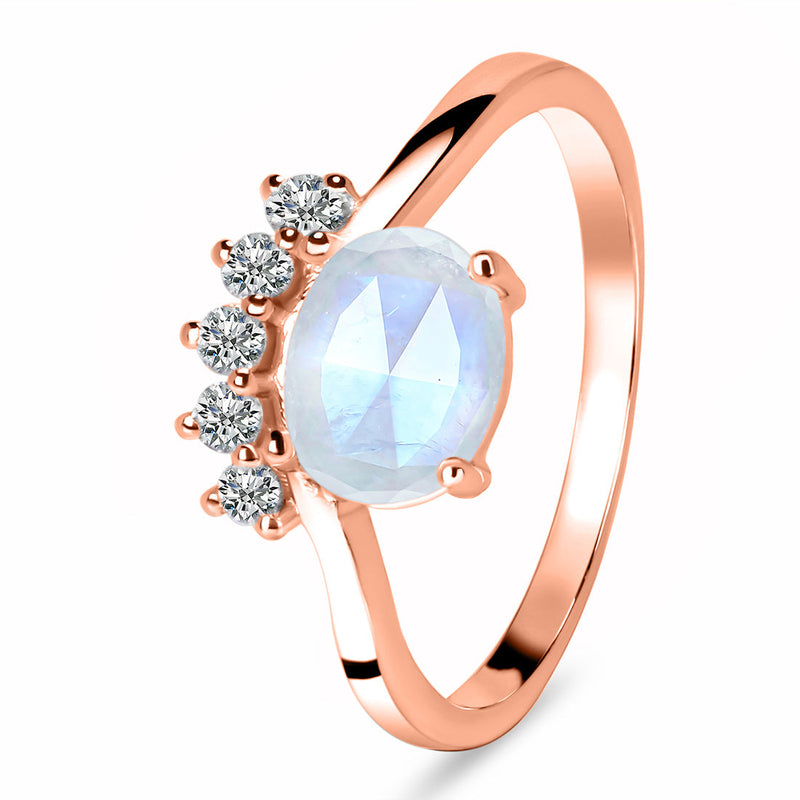 Moonstone Rose Gold Elizabeth Ring
